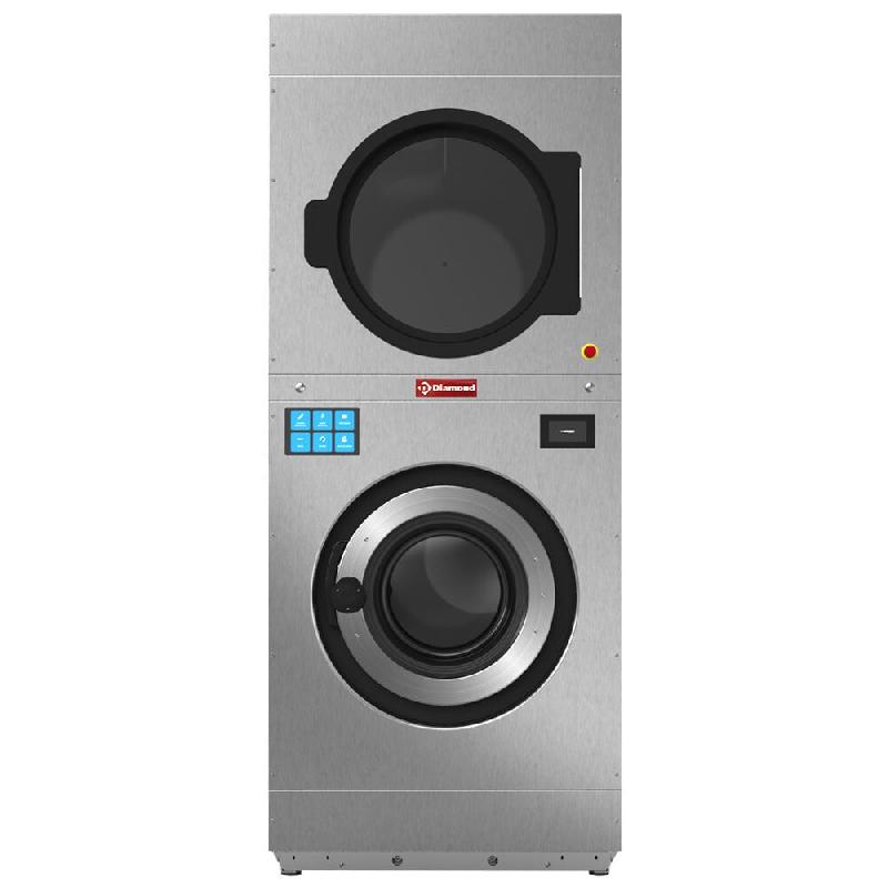 Diamond - Lave-linge à super essorage 18 kg (électrique) + séchoir rotatif 18 kg (électrique) TOUCH SCREEN - réf. DEEB/18-TS/N - inox AKS-DEEB/18-TS/N_0