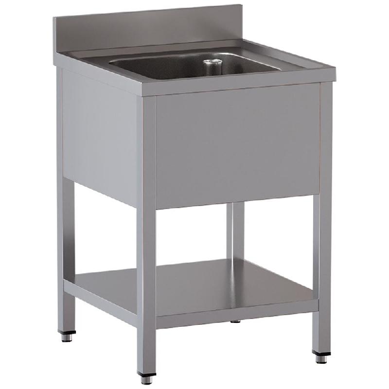 Diamond - Plonge 1 cuve, avec sous tablette - réf. L611/6D-SX1 - inox AKS-L611/6D-SX1_0