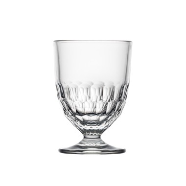 GOBELET FORME BASSE À PIED TRANSPARENT EN VERRE PRESSÉ 21.7CL - LOT DE 6 - LA ROCHÈRE - ARTOIS