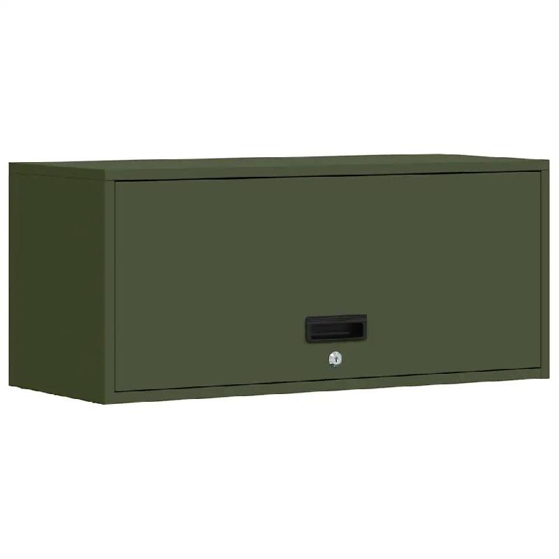 Helloshop26 - Armoire murale moderne pour garage rangement vertical 80 x 33 x 35 cm en acier vert olive 02_0052852 - vert Bois massif 3000237621907_0