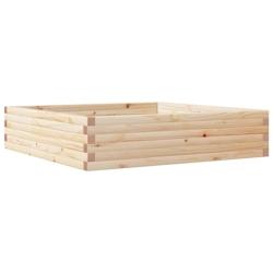 Helloshop26 - Jardinière bac lit surélevé plantes fleurs terrasse jardin 100 x 100 x 23 cm bois de pin massif marron 02_0037250 - 3000213818031_0