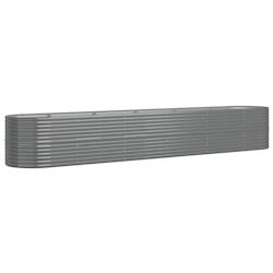 Helloshop26 - Jardinière bac lit surélevé plantes fleurs terrasse jardin de jardin acier enduit de poudre 440 x 80 x 68 cm gris 02_0039654 - 300021_0