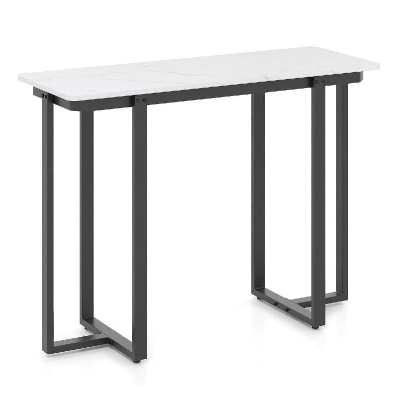 Helloshop26 - Table console moderne rectangulaire 107 x 40 x 79,5 cm design élégant et robuste en imitation marbre noir 20_0013826 - noir 3000227953_0