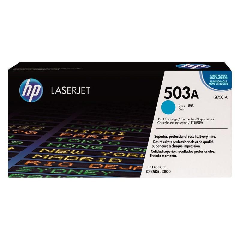 HEWLETT PACKARD TONER ORIGINAL 503A (Q7581A) - COULEUR: CYAN