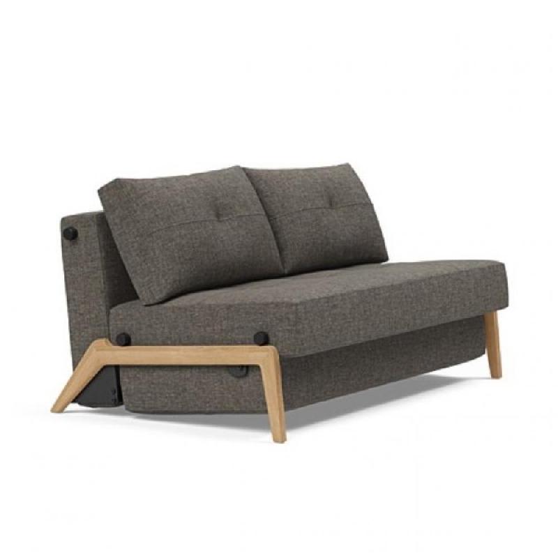 INNOVATION LIVING  CANAPÉ DESIGN CUBED WOOD 02 CONVERTIBLE LIT 200*140 CM TISSU FLASHTEX DARK GREY_0