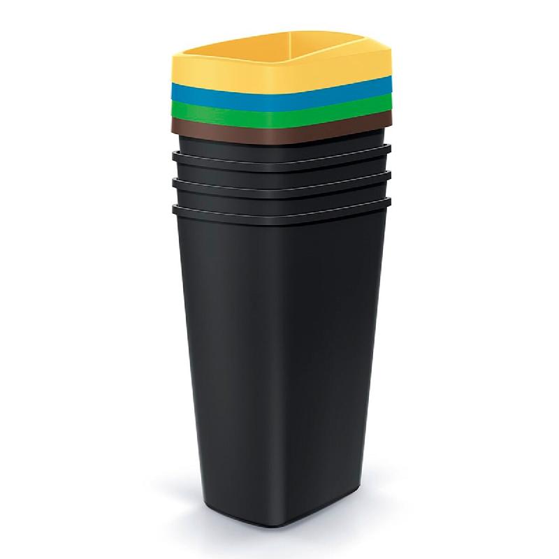 Keden - Compacta Q Jeu de 4 Poubelles de Recyclage 45L de couleur Multicolore - multicolore plastique ZA5466_0