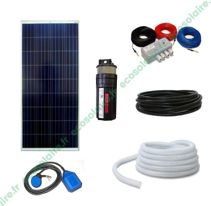 Kit pompe solaire immergée Shurflo 160W 24V - panneaux solaires 2x80W et accessoires complets_0