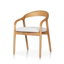 Kosmi Chaise style scandinave en bois naturel avec assise en tissu beige clair chiné – Élégance et confort - marron Bois massif 3760301698081_0