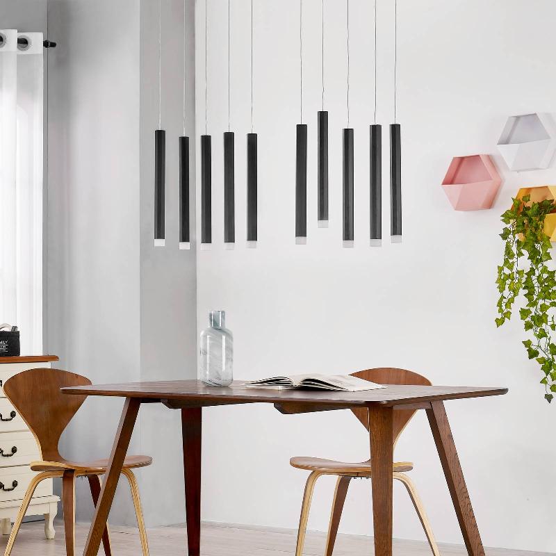 LINDBY SAMAR SUSPENSION LED, NOIRE, À 10 LAMPES