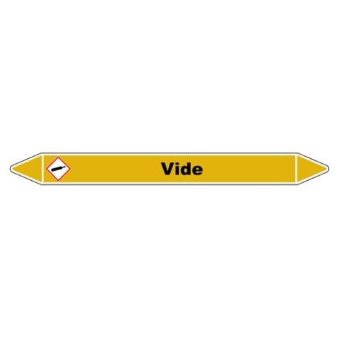 LOT DE 5 - MARQUEUR TUYAUTERIE - VIDE - VINYLE LAMINÉ - NFX 08-105 450 X 52 MM