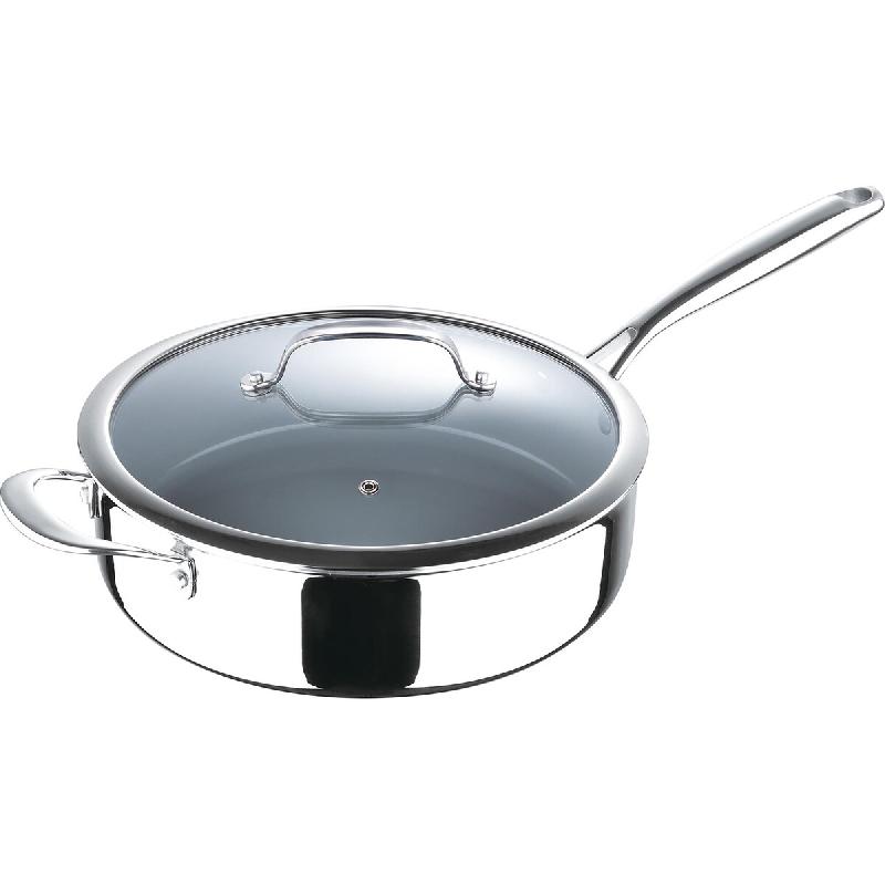 Masterpro - Poêle profonde 4,7 L avec couvercle en acier inoxydable et poignées ergonomiques - inox Q5223_0