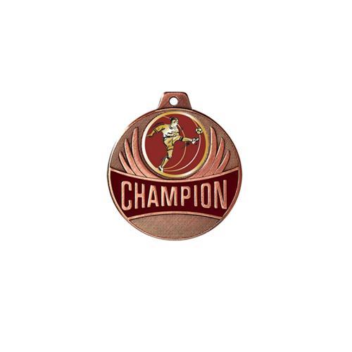 MÉDAILLE FOOT - JOUEUR DE PROFIL - CHAMPION - 50MM