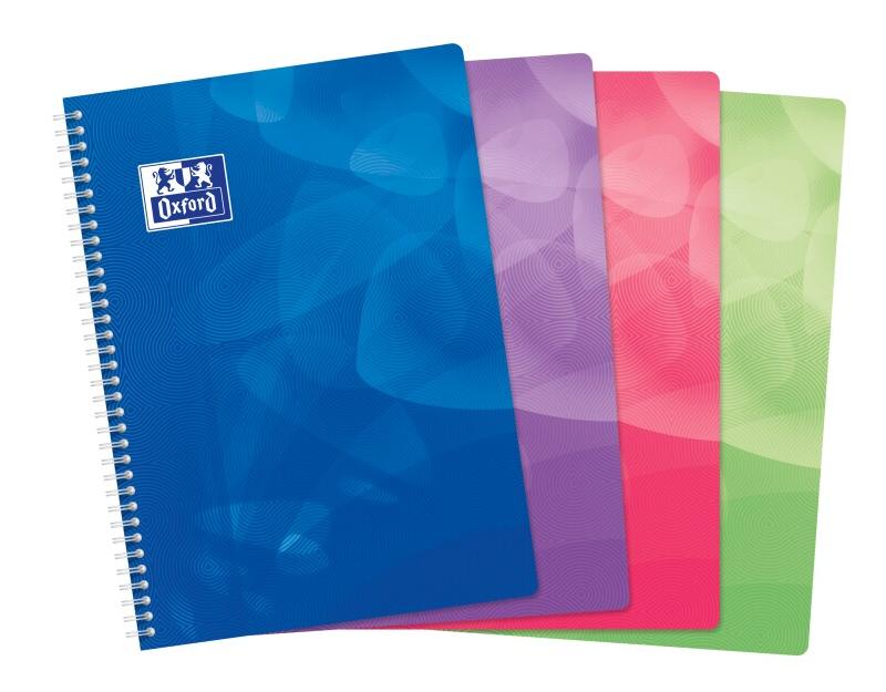 Oxford Lot de 5 Cahier Lagoon rel. Intégrale A4, 160p./80 feuilles 90g/m², Séyès, coloris assortis (4) - 3020120096711_0