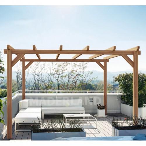 PERGOLA AUTOPORTANTE EN BOIS LAMELLÉ-COLLÉ STIGES - 5X4 M MADERLAND