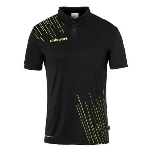 POLO POLYCOTON - UHLSPORT - SCORE 26 NOIR/JAUNE CITRON