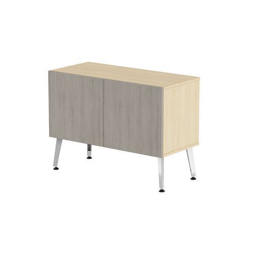 RANGEMENT BAS TENI LARG.80 CM 2 PTES CHÊNE CLAIR/CHÊNE GRIS - MBA