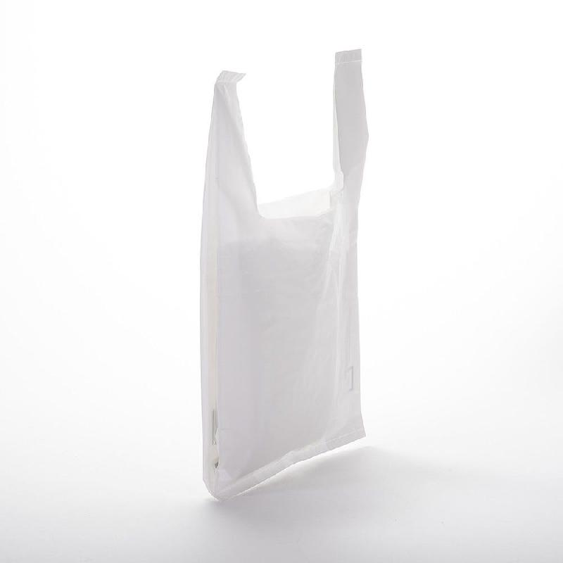 Sac bretelles réutilisables blanc PEBD 50µ 21x35+11cm - Lot de 1000 - Résistant et Multi-usages_0