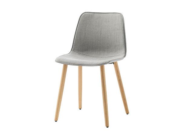 Lot de 2 chaises avec pied bois massif et revêtement tissu_0