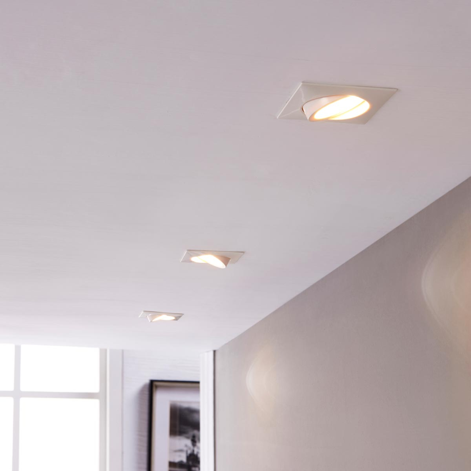 LINDBY SPOT ENCASTRÉ LED ANDREJ ANGULAIRE BLANC, LOT DE 3