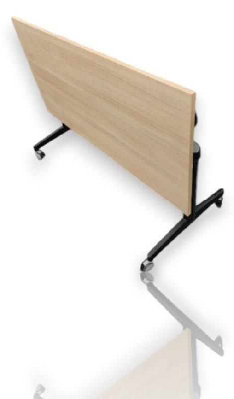 Table basculante Steelcase d'occasion - 140 x 70 cm - Mécanisme pratique et design contemporain - Plateau en bois stratifié et structure en acier_0