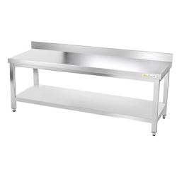 Table de travail en inox soubassement 1800 x 600 mm adossée PREMIUM / GOLDINOX - inox 3701770803033_0
