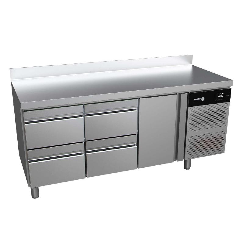 Table réfrigérée positive adossée GN 1/1 profondeur 700 - 1 porte 4 tiroirs | Fagor - ACP-3GHHD_0