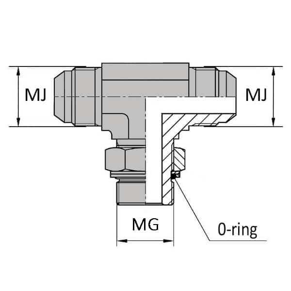 Tés - Orientable mâle JIC X mâle gaz cylindrique - 3/4' , 19.05 , 1/2' , 20.95_0