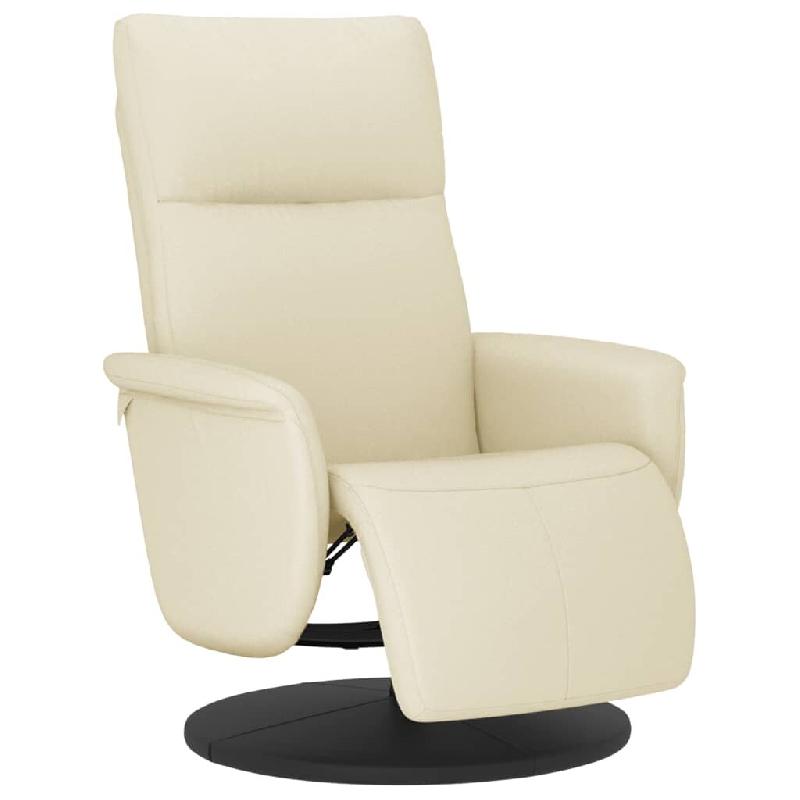 VidaXL Fauteuil inclinable avec repose-pieds crème similicuir  Modèle Quervellaix - 356545_0