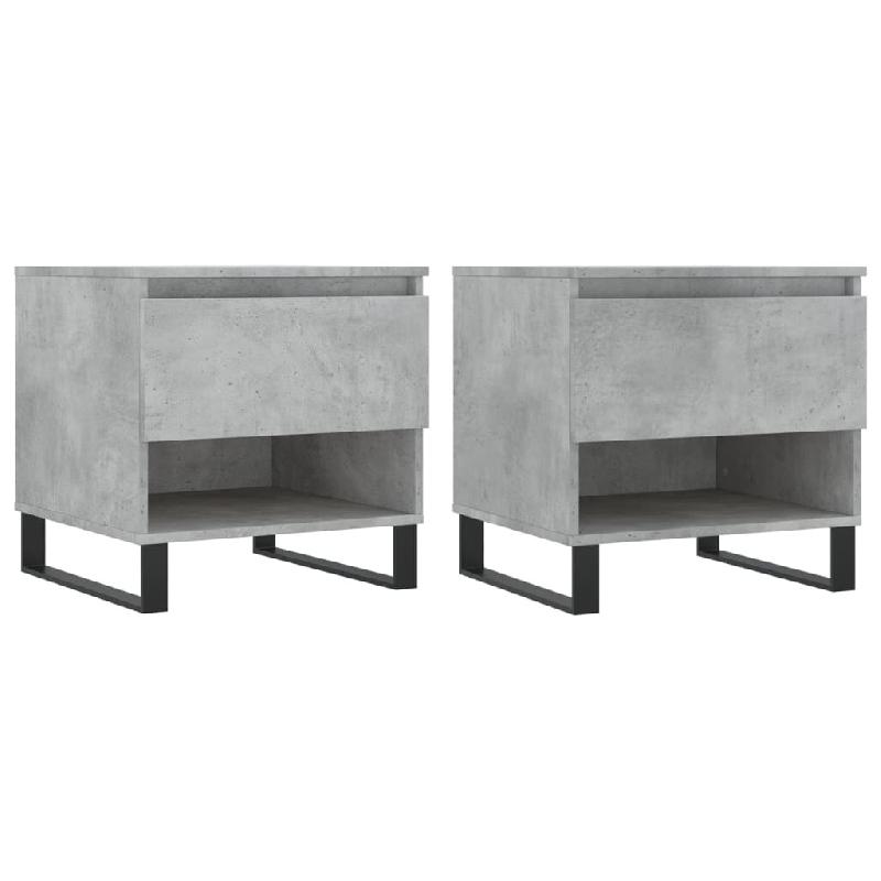 VidaXL Tables basses 2 pcs gris béton 50x46x50 cm bois d'ingénierie Modèle Oslo Concept - 830933_0