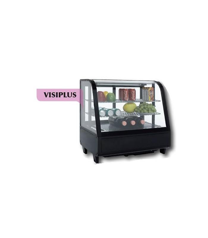 Vitrine à poser réfrigérée VS1 - VISI PLUS - RTR 160/C - 4 faces vitrées, froid ventilé, étagères inox_0