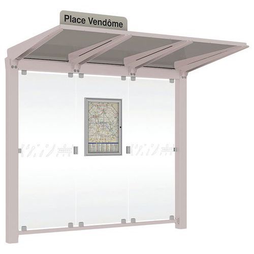 ABRI BUS VENISE 2.50 M SANS BARDAGES LATÉRAUX - GRIS 7044 - PROCITY