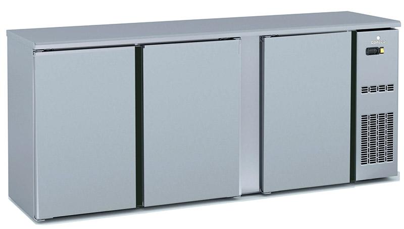 Arrière-bar professionnel inox - 3 portes vitrées battantes - positif - 2005x530x820 mm - SBI-200_0