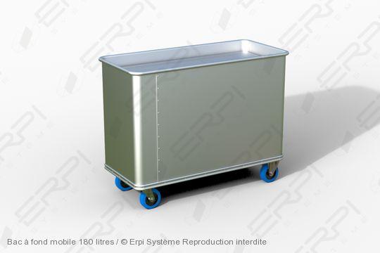 Bac à fond mobile 180 litres - BFM1034580-01A - chariot en aluminium anodisé avec plateau renforcé_0