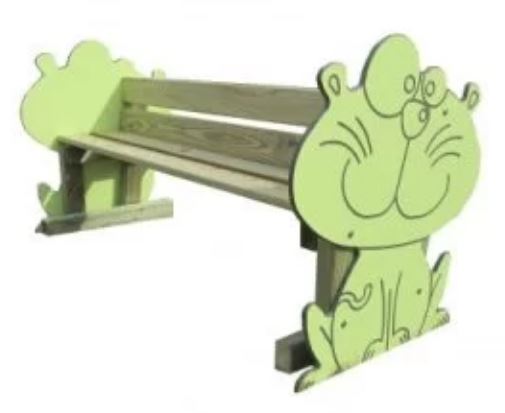 Banc public en bois massif - Bidule - épaisseur 10 mm gravé - Réf 9369_0