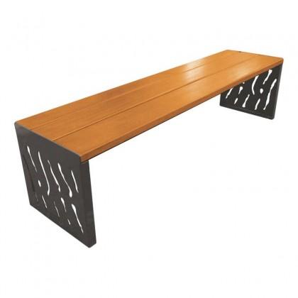 Banquette Venise - 1,8m en bois exotique FSC ou acier - Structure en acier peint sur zinc_0