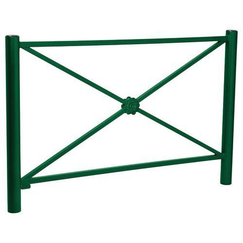 BARRIÈRE PROVINCE ROSACE 1.57 M INOX BROSSÉ - ZINC VERT 6005 - PROCITY