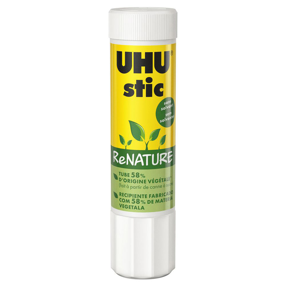 BATON DE COLLE UHU RENATURE - 40G - EMBALLAGE RECYCLE - LOT DE 2