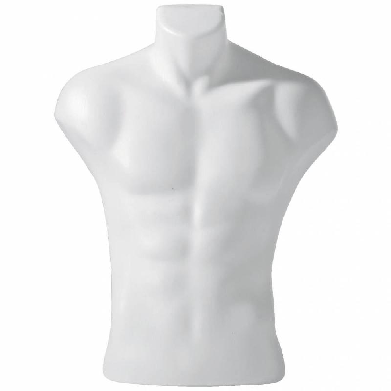 Buste à poser homme blanc H60cm - Polypropylène léger et robuste_0