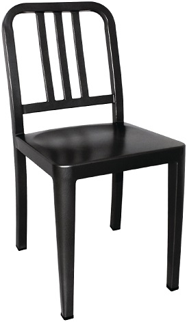 Chaise en acier galvanisé US NAVY - Marque Bolero - Coloris gris ou noir - Dimensions 445x520x855 mm_0