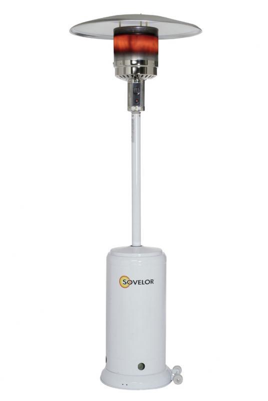 Chauffage parasol au gaz blanc - SOVELOR-DANTHERM - BRASILIA MB - Mobile avec roues et bouteille propane 13 kg_0