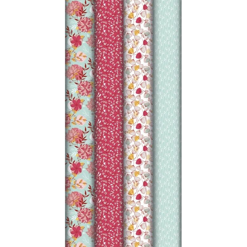 Clairefontaine Lot de 30 Rouleau de papier kraft fantaisie, 60 g/m², 2 m x 0,70 m, motif Flora - 3329682140048_0