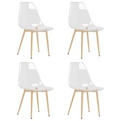 Décoshop26 - Set de 4 chaises de salle à manger siège PET transparent et métal DEC025657 - 3000255375844_0