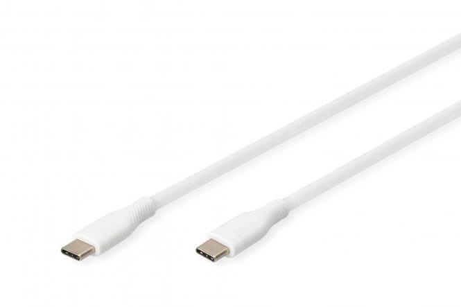 DIGITUS Câble de connexion USB-C en silicone, 1m, blanc, USB-C - USB-C, 1 m, blanc - blanc 4016032495802_0