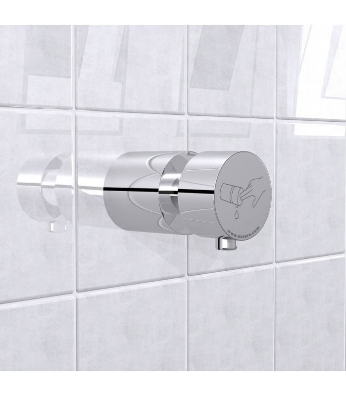 Distributeur de savon - Axeuro Industrie - Laiton chromé brillant - AX9442EP - Encastrable, 1L, design PMR_0