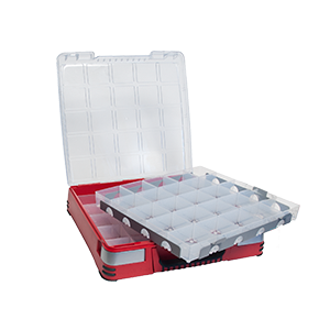 Double couche de casier pour Mobil-Box basse 486 - 10571-03 - 50 casiers en plaque d'acier, plastique translucide_0