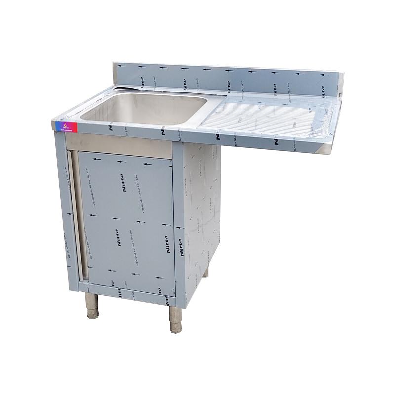 Gasfrit – Évier industriel en acier inoxydable 1 bac + 1 égouttoir, meuble et emplacement lave-vaisselle 1200×700×850+100 mm - inox gf1126_0