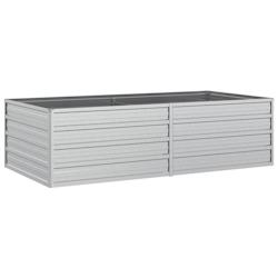 Helloshop26 - Jardinière bac lit surélevé plantes fleurs terrasse jardin de jardin 160 x 80 x 45 cm acier galvanisé argenté Argent 02_0039383 - 3_0