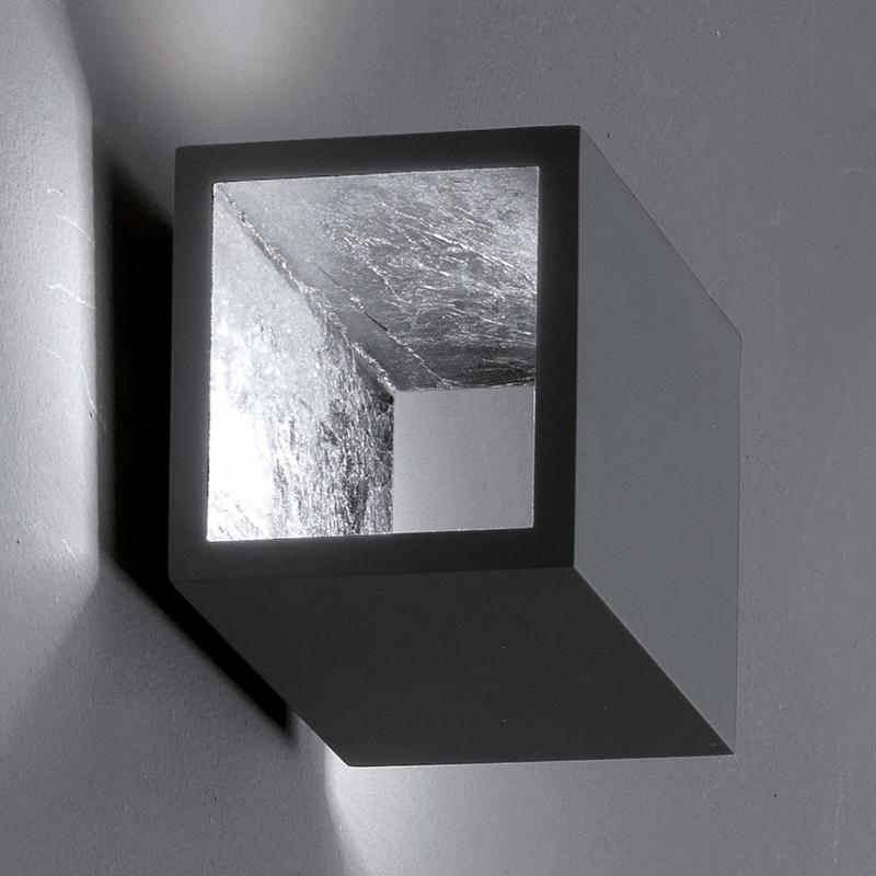 ICONE CUBÒ APPLIQUE MURALE LED, 10 W, TITANE/ARGENT