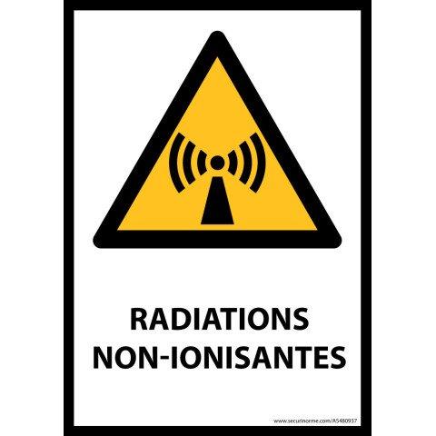 LOT DE 2 - PANNEAU DANGER - RADIATIONS NON-IONISANTES - W005 - ISO 7010 VINYLE SOUPLE AUTOCOLLANT A4