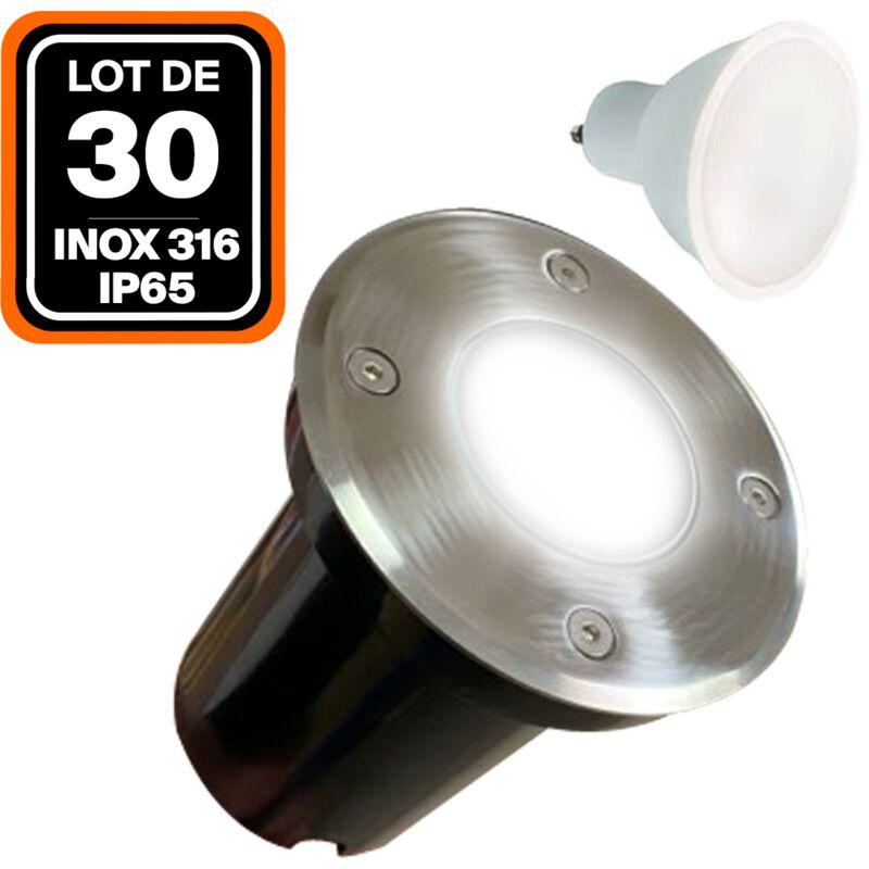 Europalamp 56W Blanc Chaud 3000K 30 Spots encastrable orientable Blanc avec GU10 LED de 7W eqv